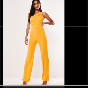 Orange missguided NWT jumpsuit one shoulder